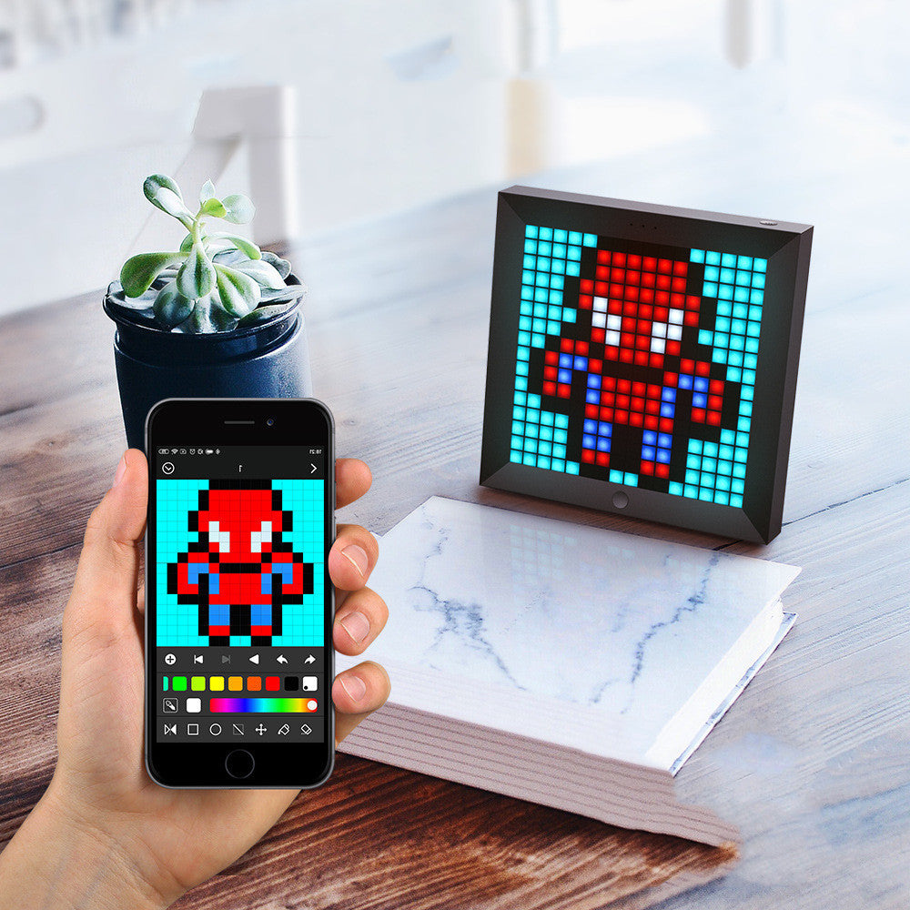 Divoom PIXOO Bluetooth Pixel Digital Photo Frame & Alarm Clock