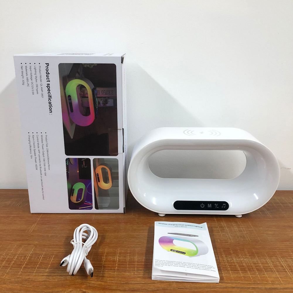 3-in-1 Smart LED Night Light β Wireless Charger & Alarm Clock
