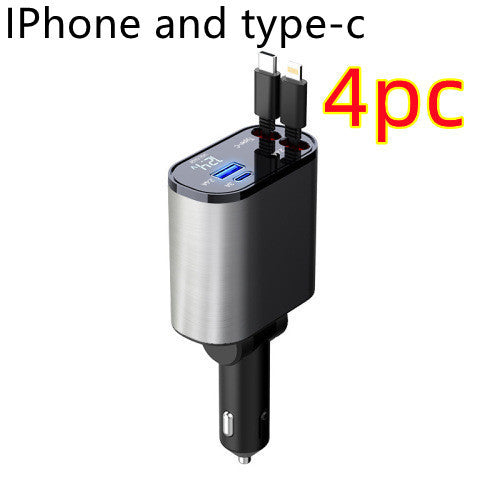 Metal Car Charger – 100W Super Fast Charging USB & Type-C Adapter