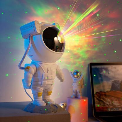 Creative Astronaut Galaxy Starry Sky Projector Nightlight - USB Bedroom Table Lamp