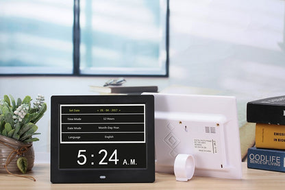 8-Inch Digital Clock & Photo Frame with High-Resolution Display