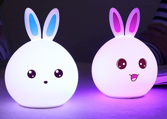 Cute Animal Rabbit Night Light - Silicone Touch Sensor LED Lamp