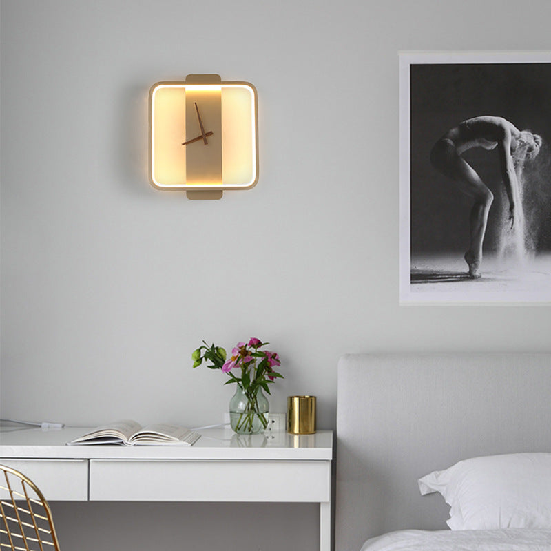 Nordic Wall Lamp - Bedside Clock Design LED Light