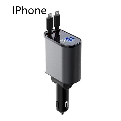 Metal Car Charger – 100W Super Fast Charging USB & Type-C Adapter