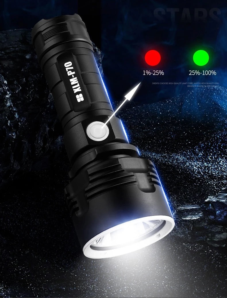 Strong LED Flashlight - Rechargeable Super Bright Outdoor Lamp