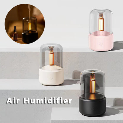 Atmosphere Light Humidifier - 120ml Candlelight Aroma Diffuser with LED Night Light