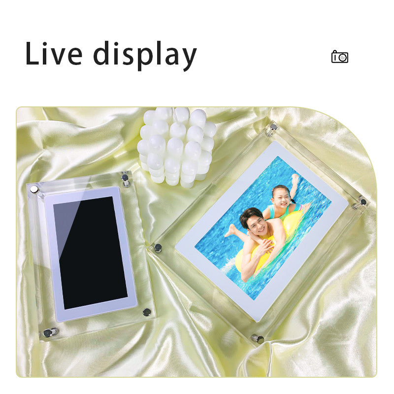 Transparent Acrylic Digital Photo Frame - WiFi Video Player & Music Support