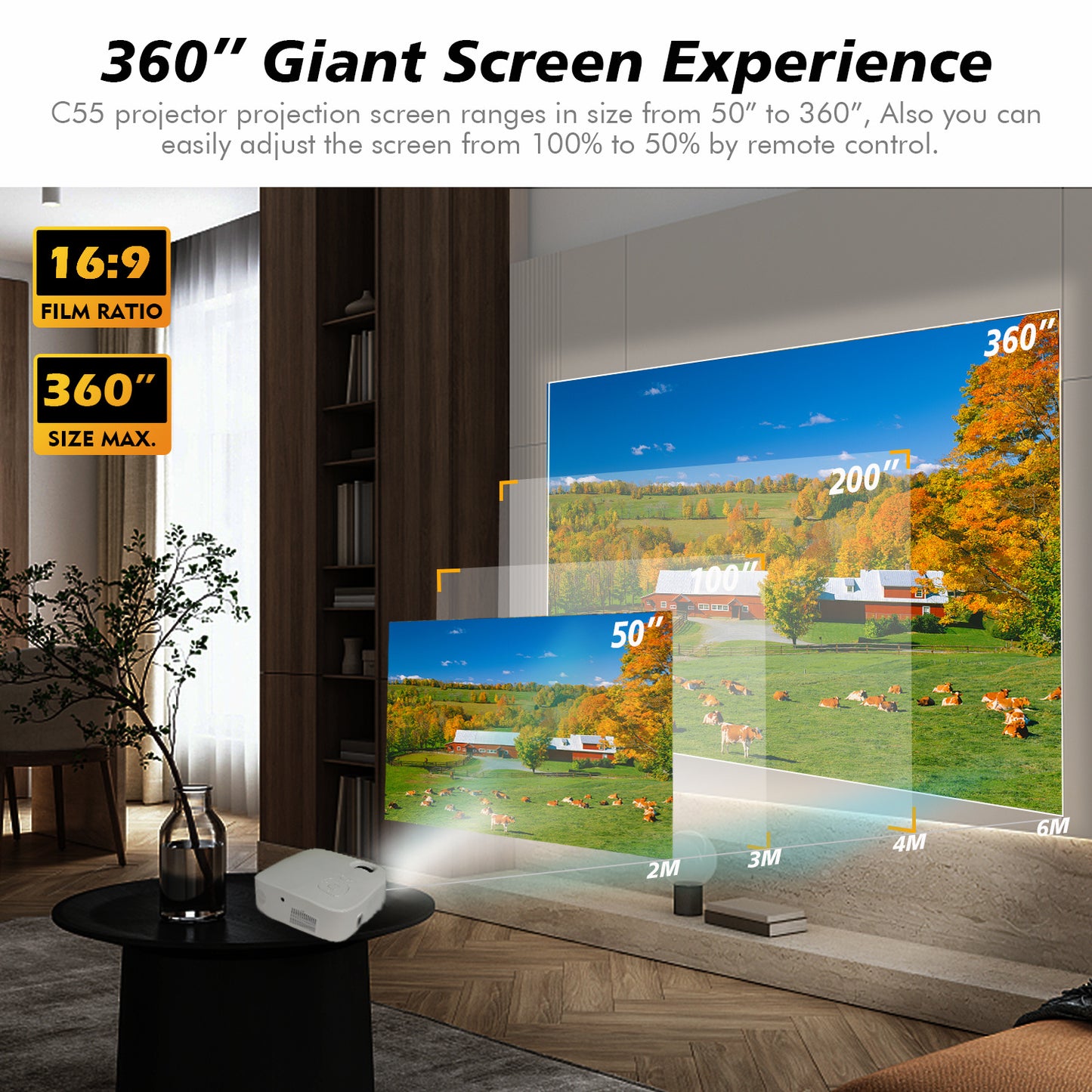 4K True 1080P High-Definition Projector C55