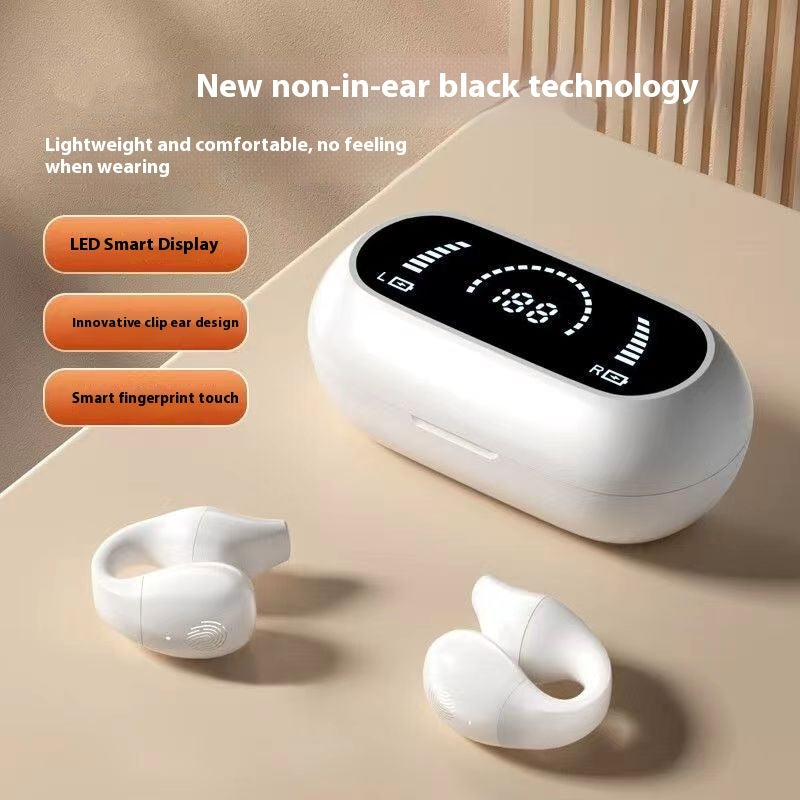 Ear Clip Bone Conduction Headphones - Bluetooth 5.2 Wireless HIFI Sports Headset