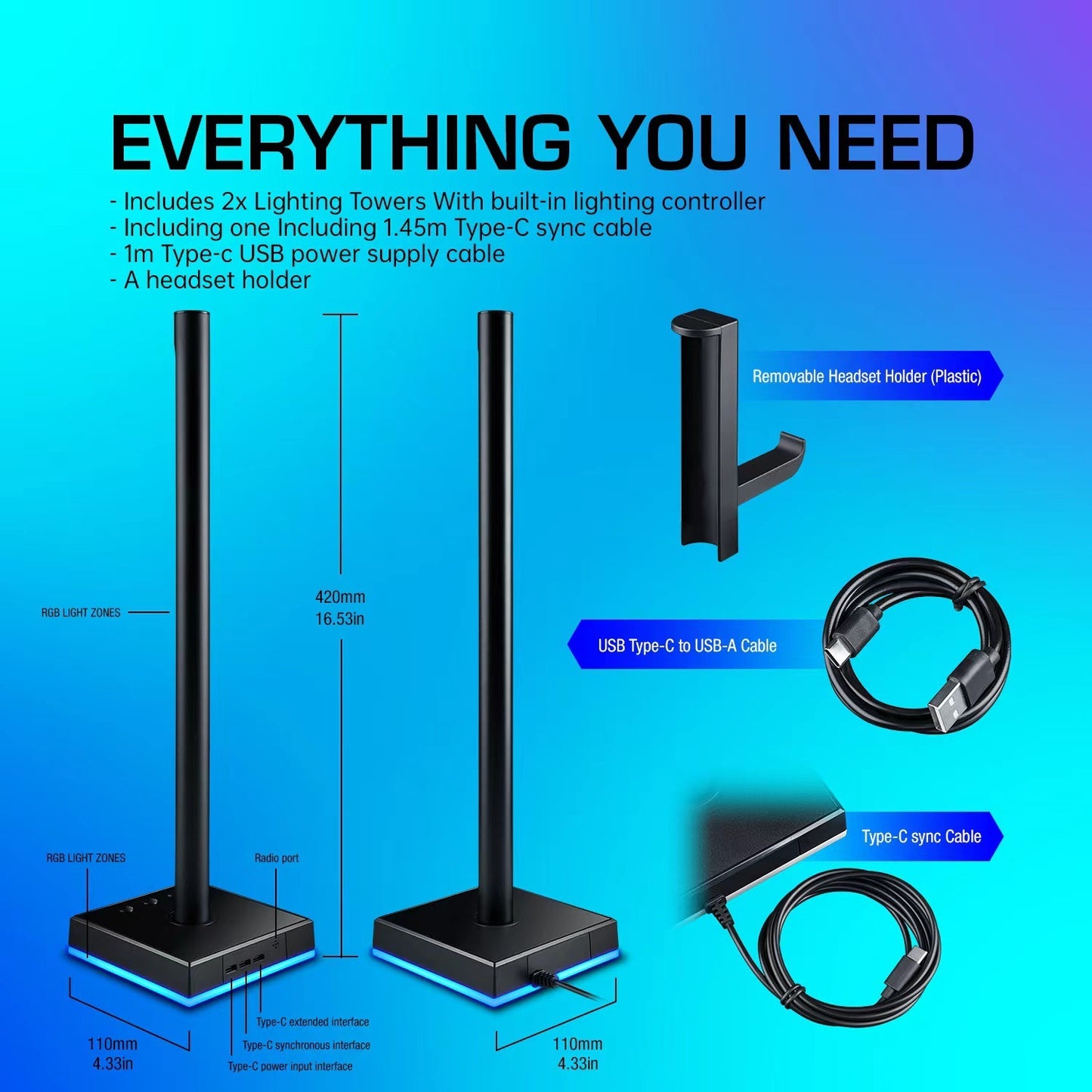 Multi-rhythm Mode Computer Desktop Game Headphone Bracket