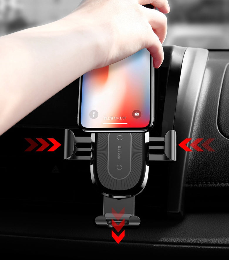 Gravity Bracket Wireless Charging Car Mount – 2-in-1 Charger & Phone Holder