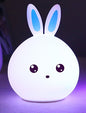 Cute Animal Rabbit Night Light - Silicone Touch Sensor LED Lamp