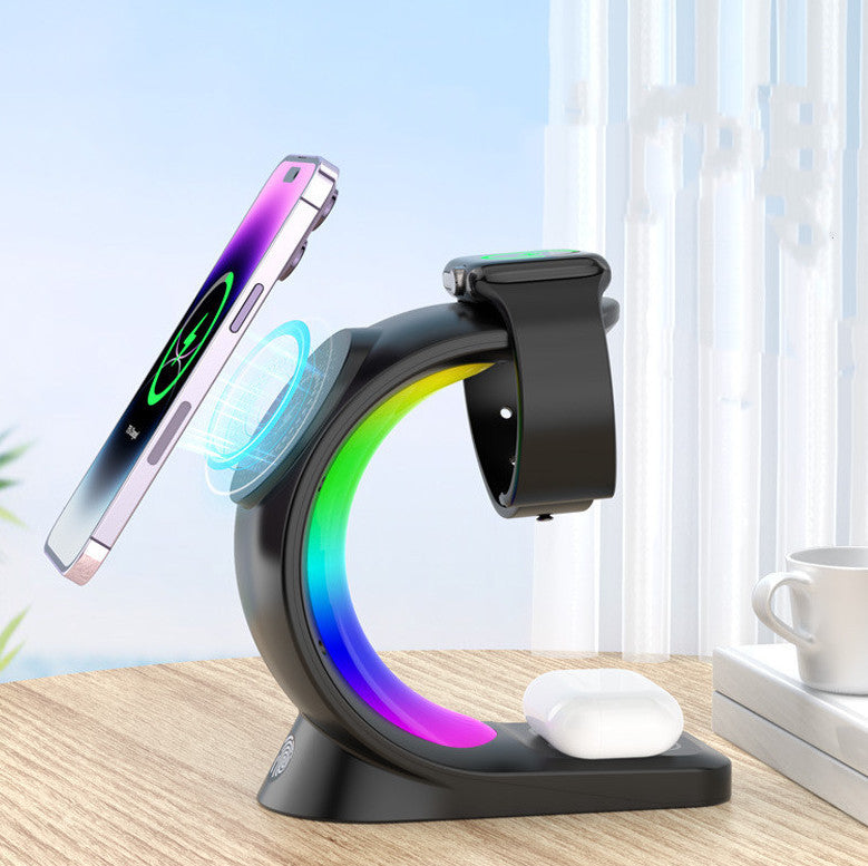 4-in-1 Magnetic Wireless Charger with RGB Atmosphere Light