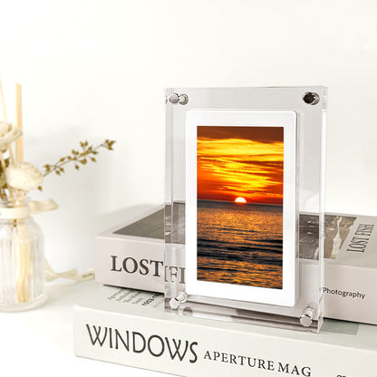 Transparent Acrylic Digital Photo Frame - WiFi Video Player & Music Support