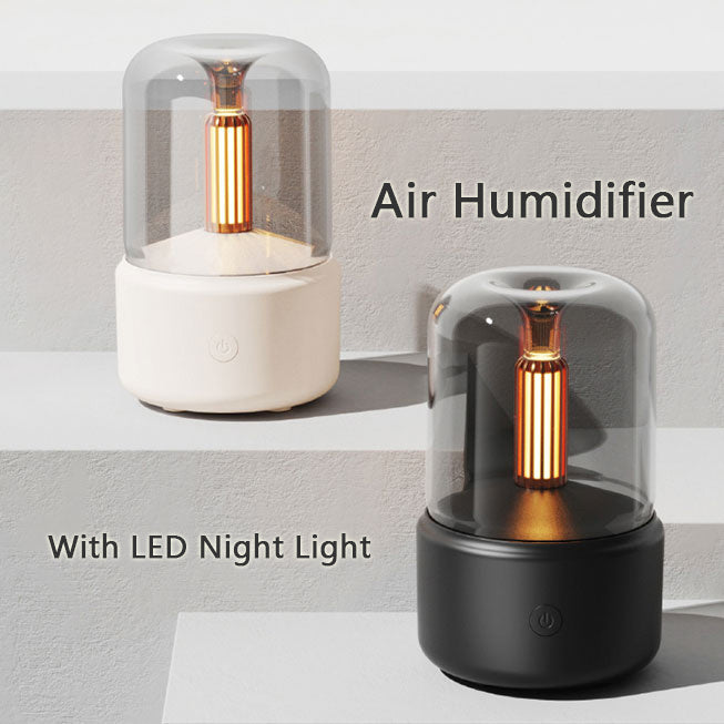 Atmosphere Light Humidifier - 120ml Candlelight Aroma Diffuser with LED Night Light