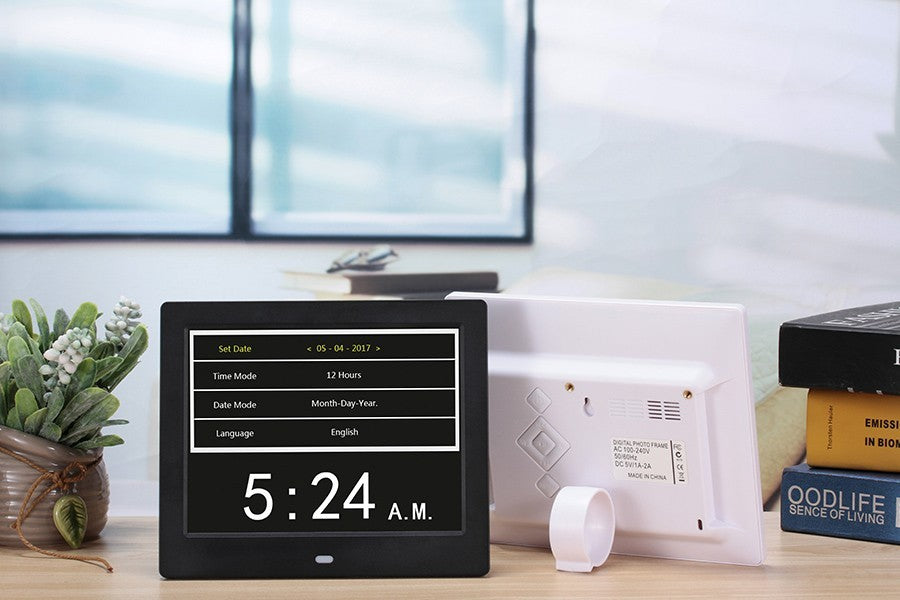 8-Inch Digital Clock & Photo Frame with High-Resolution Display