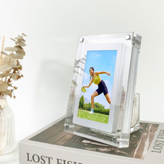 Transparent Acrylic Digital Photo Frame - WiFi Video Player & Music Support