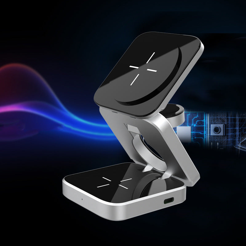 3-In-1 Foldable Wireless Charging Station – Magnetic Fast Charging for Multiple Devices