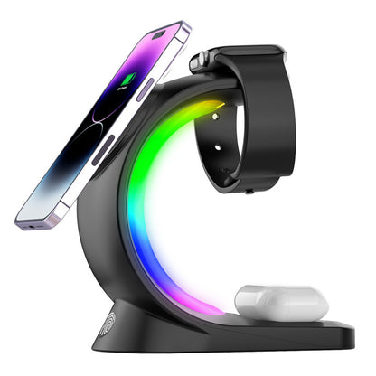 4-in-1 Magnetic Wireless Charger with RGB Atmosphere Light