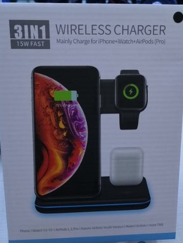 Compatible Mobile Phone Watch Earphone Wireless Charger 3-In-1 Stand