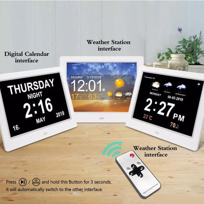 8-Inch Digital Clock & Photo Frame with High-Resolution Display