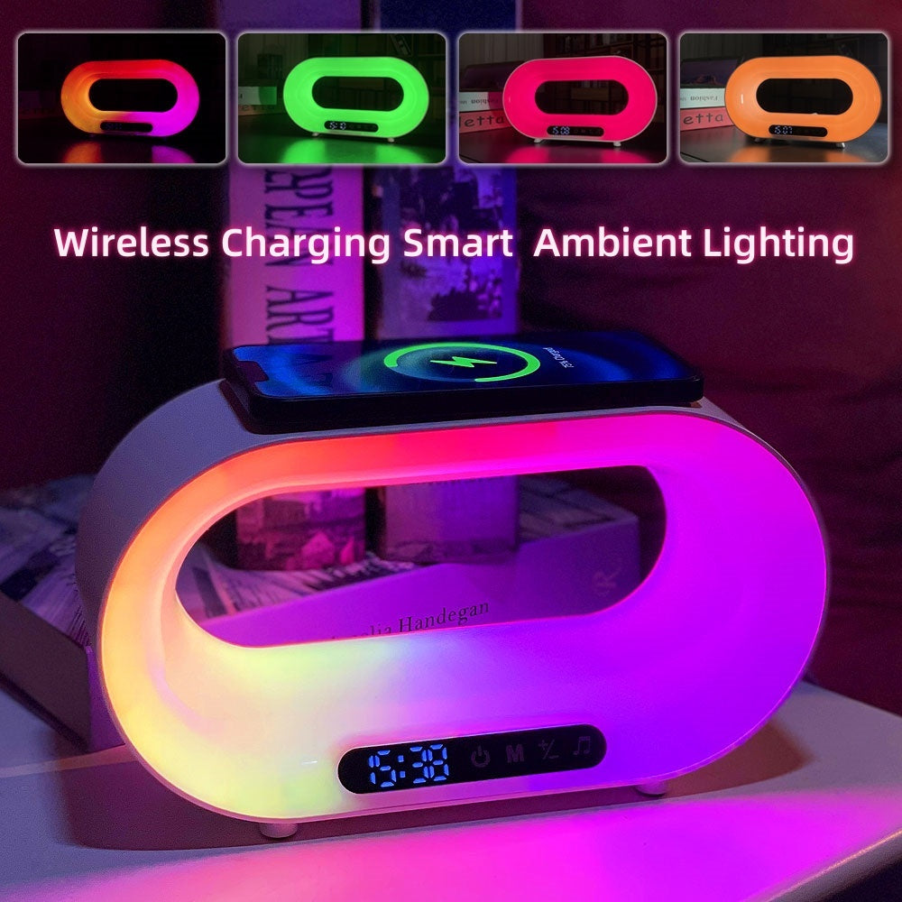 3-in-1 Smart LED Night Light – Wireless Charger & Alarm Clock