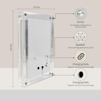 Acrylic Digital Photo & Video Frame with Built-in Battery