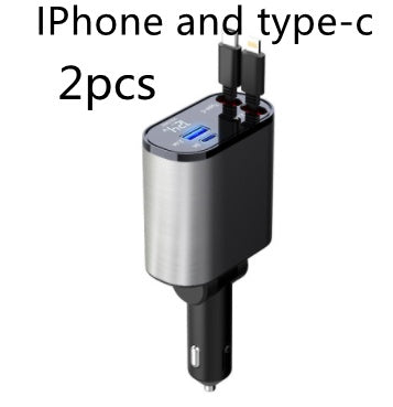 Metal Car Charger – 100W Super Fast Charging USB & Type-C Adapter