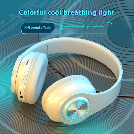 Bluetooth Headphone Head-mounted Wireless Bass E-sports Games Music Headset