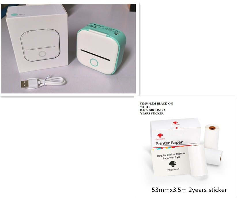 🖨️ Portable Mini Thermal Label Printer – Inkless Bluetooth-Compatible Home & Office Printer