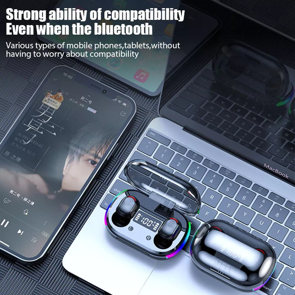 Mini Wireless Earbuds - TWS 5.3 Bluetooth Earbuds with Digital Display