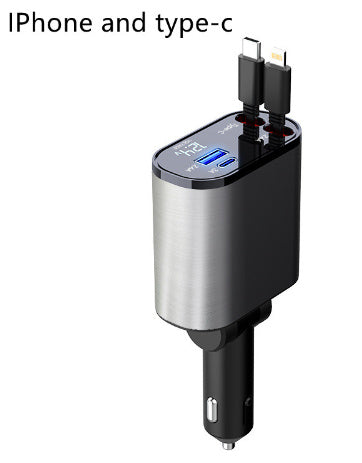 Metal Car Charger – 100W Super Fast Charging USB & Type-C Adapter