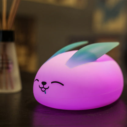 LED Projection Silicone Night Light - Cute Cartoon Design