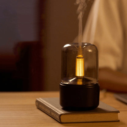 Atmosphere Light Humidifier - 120ml Candlelight Aroma Diffuser with LED Night Light