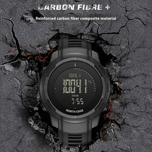 🏞 Carbon Fiber Outdoor Sports Watch: Built for Hiking, Swimming, and Adventure! 🏞
