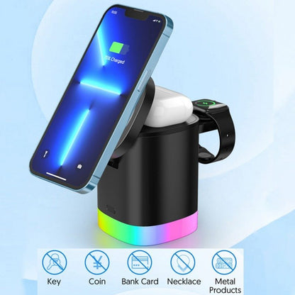 3-In-1 Magnetic Wireless Fast Charger with RGB Ambient Light