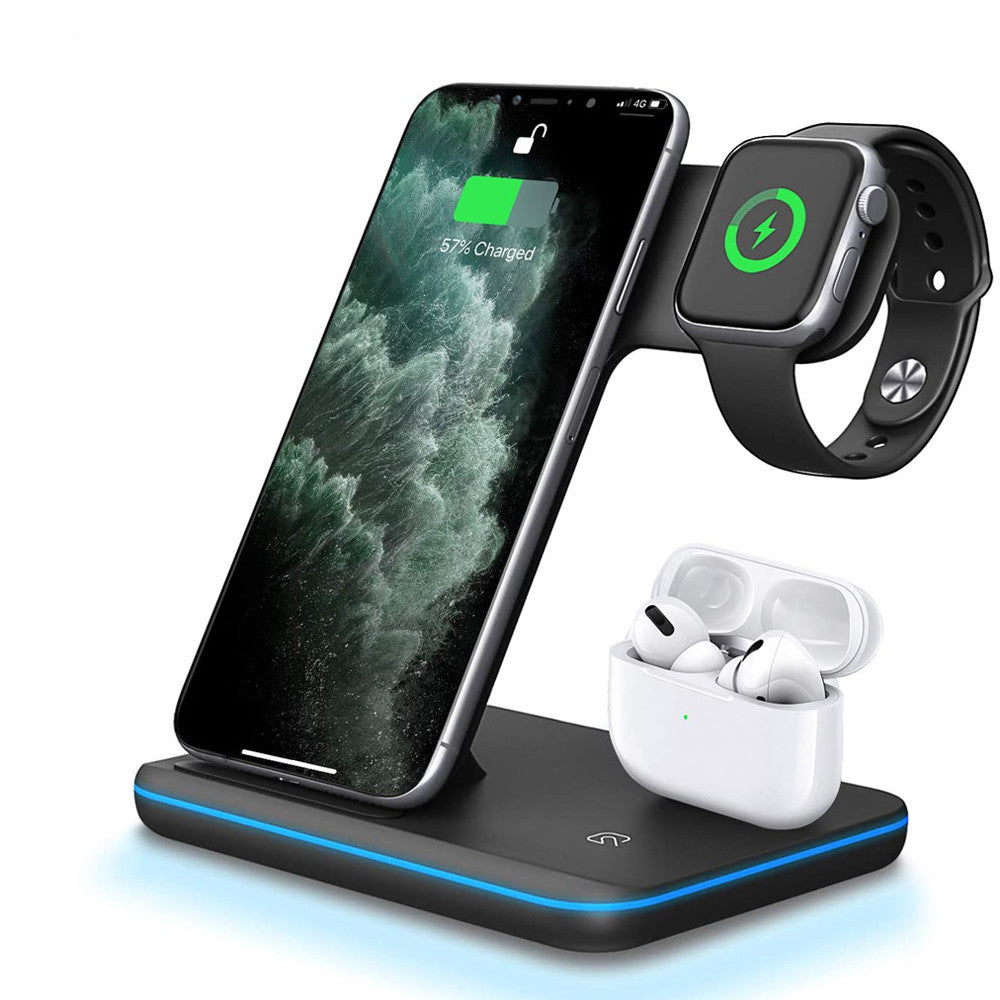 Compatible Mobile Phone Watch Earphone Wireless Charger 3-In-1 Stand