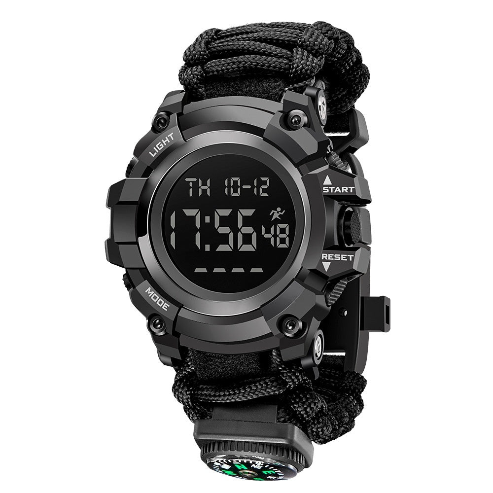 🧭 Adventure Ready: Double Display Watch with Compass, Thermometer & Whistle! 🧭