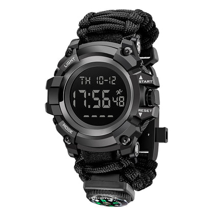 🧭 Adventure Ready: Double Display Watch with Compass, Thermometer & Whistle! 🧭