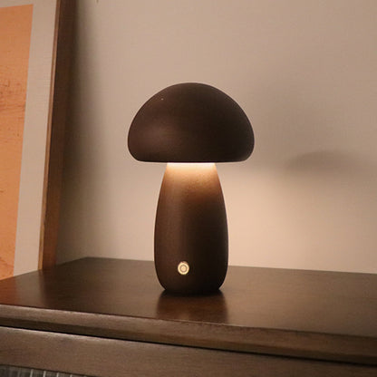 Wooden Mushroom LED Night Light – Cozy Bedside Lamp