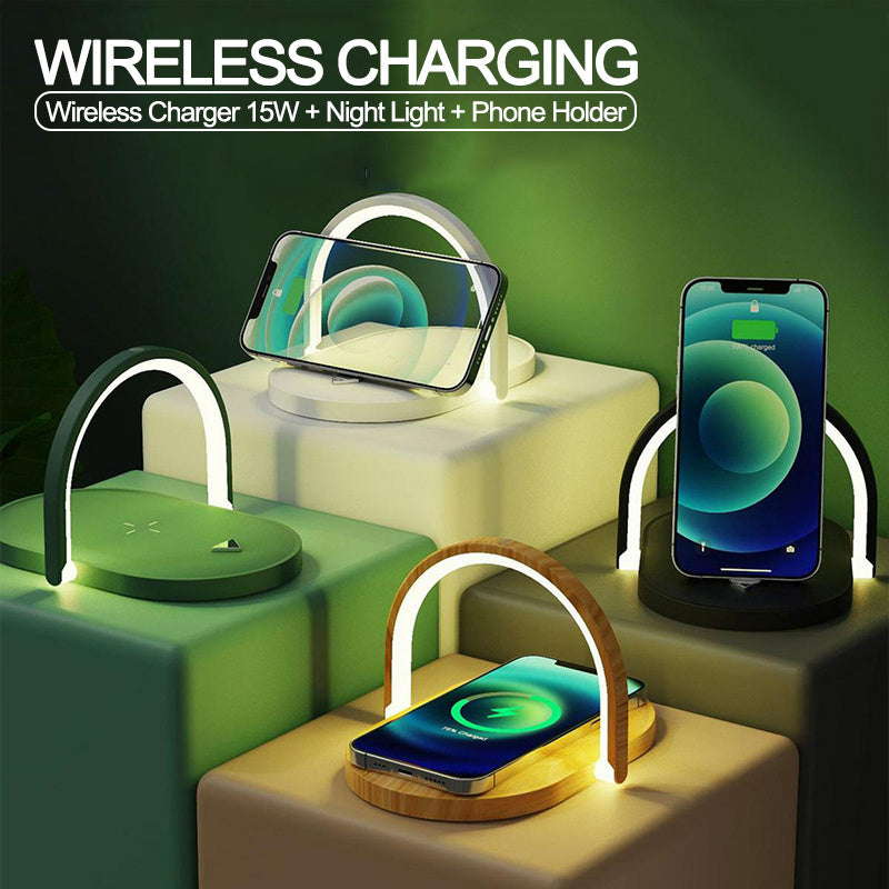 3-In-1 Foldable Wireless Charger Night Light & Fast Charging Station