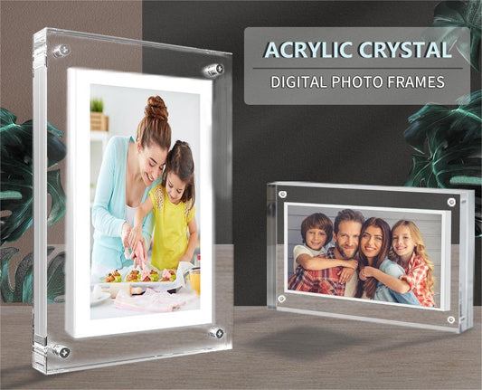 Acrylic Digital Photo & Video Frame with Built-in Battery